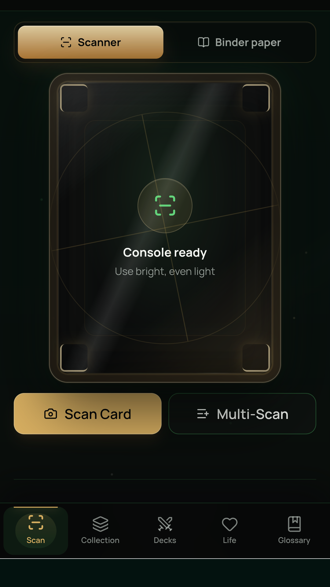 SpellScan scanner screen